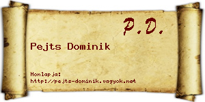 Pejts Dominik névjegykártya